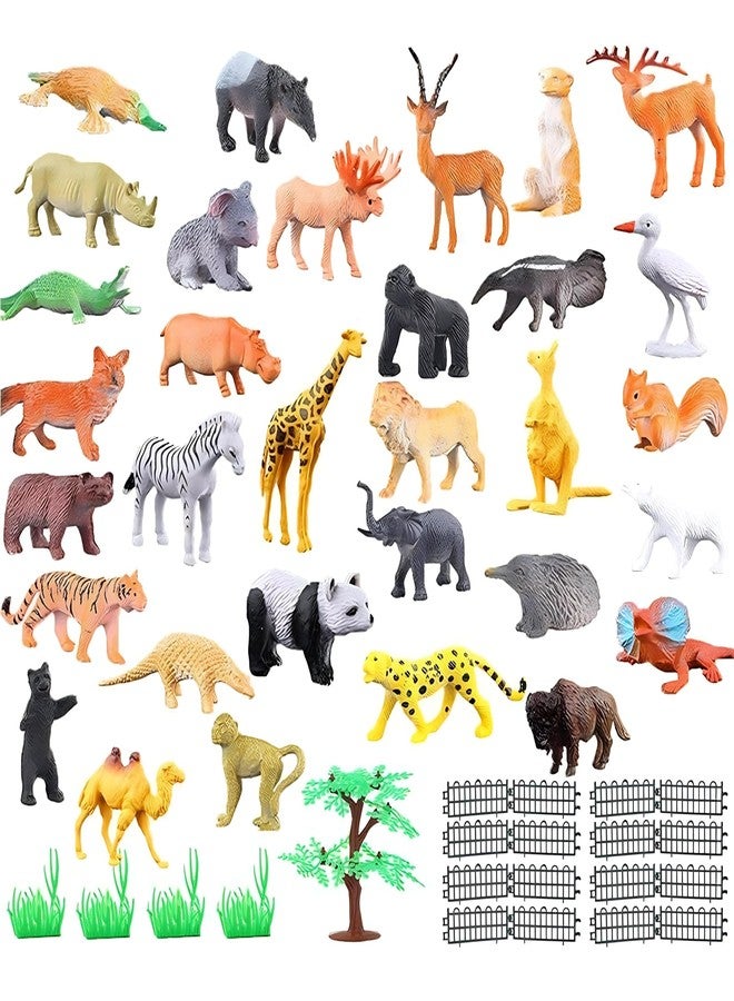 CLAPONE Animals Figure,53 Piece Mini Jungle Toys Set Animal Figurines Mini Animals Safari Animals Figures Zoo Animals Toy Toddler Toys Safari Realistic (Multicolor, 53Pc Animal) - Image 1